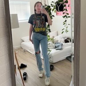 Pretty Little Thing TALL - Light Blue Wash Straight Leg Jean